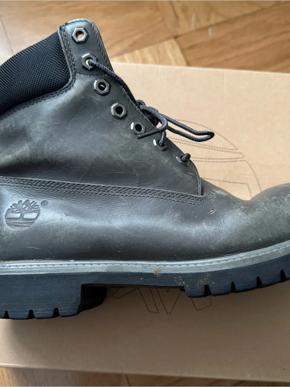 Rare Timberland Premium Boots Variant - Grey & Black (10.5)